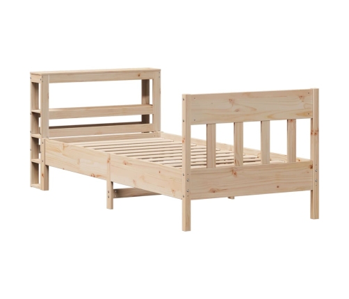 Estructura de cama sin colchón madera maciza de pino 90x190 cm