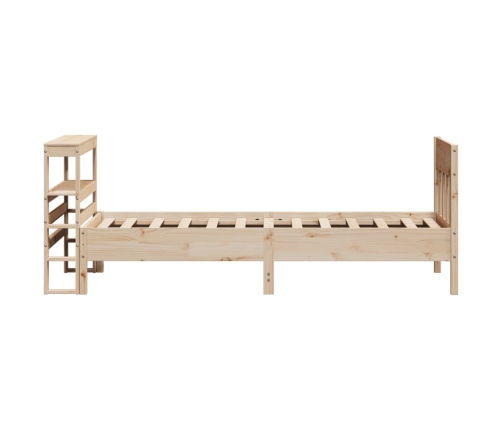 Estructura de cama sin colchón madera maciza de pino 90x190 cm