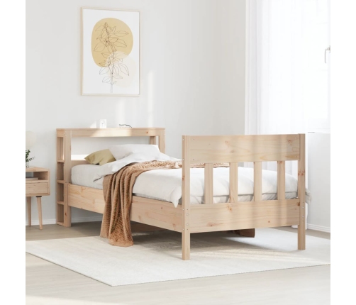 Estructura de cama sin colchón madera maciza de pino 90x190 cm