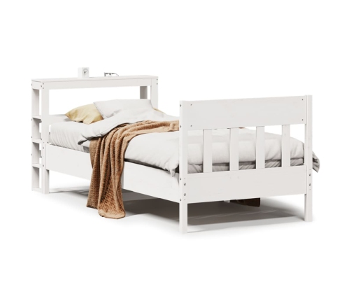 Estructura de cama sin colchón madera maciza blanca 90x190 cm