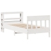 Estructura de cama sin colchón madera maciza blanca 90x190 cm