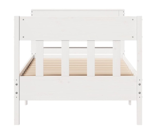 Estructura de cama sin colchón madera maciza blanca 90x190 cm