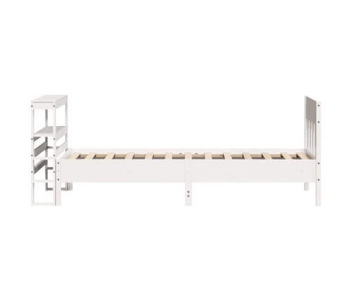 Estructura de cama sin colchón madera maciza blanca 90x190 cm