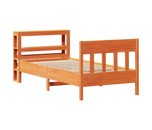 Estructura de cama sin colchón madera maciza marrón 90x190 cm