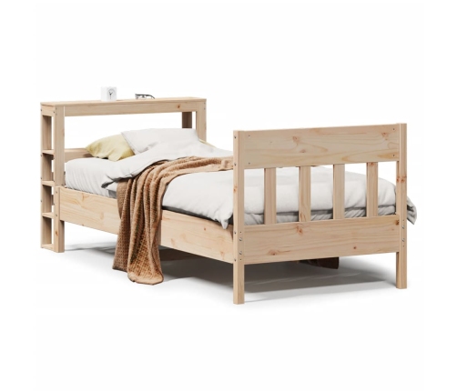 Estructura de cama sin colchón madera maciza pino 75x190 cm