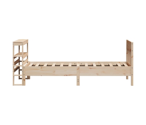 Estructura de cama sin colchón madera maciza pino 75x190 cm