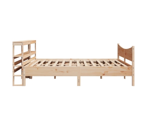 Estructura de cama con cabecero madera maciza pino 180x200 cm