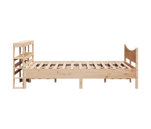 Estructura de cama con cabecero madera maciza pino 140x200 cm