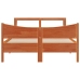Estructura cama con cabecero madera pino marrón cera 140x200 cm