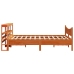 Estructura cama con cabecero madera pino marrón cera 140x200 cm