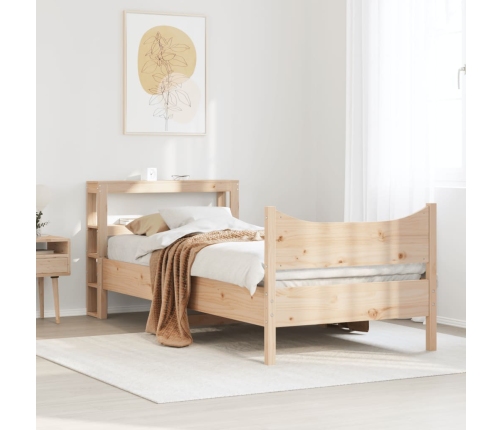 Estructura de cama con cabecero madera maciza pino 100x200 cm