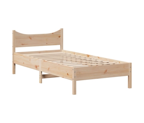 Estructura de cama con cabecero madera maciza pino 100x200 cm