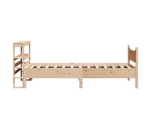 Estructura de cama con cabecero madera maciza pino 100x200 cm