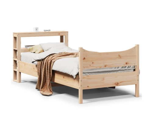 Estructura de cama con cabecero madera maciza pino 100x200 cm