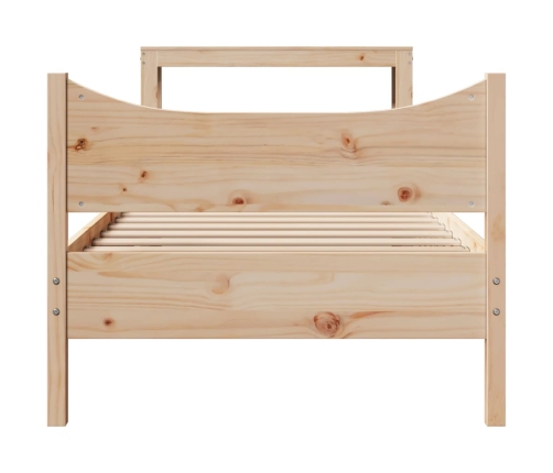 Estructura de cama con cabecero madera maciza de pino 90x200 cm