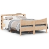 Estructura de cama con cabecero madera maciza pino 140x190 cm