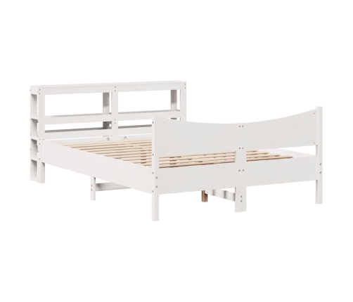 Estructura de cama con cabecero madera pino blanco 120x190 cm