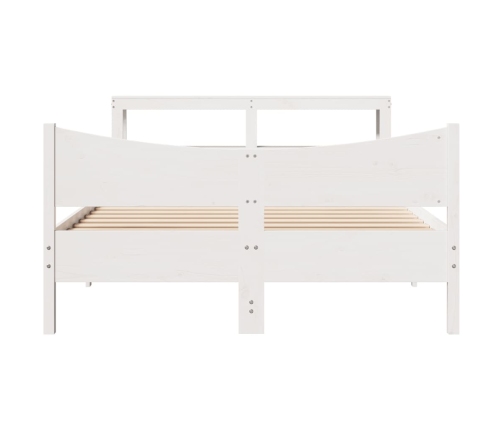 Estructura de cama con cabecero madera pino blanco 120x190 cm