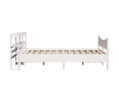 Estructura de cama con cabecero madera pino blanco 120x190 cm