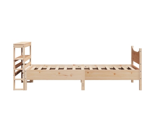 Estructura de cama con cabecero madera maciza pino 90x190 cm