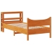 Estructura cama con cabecero madera pino marrón cera 90x190 cm