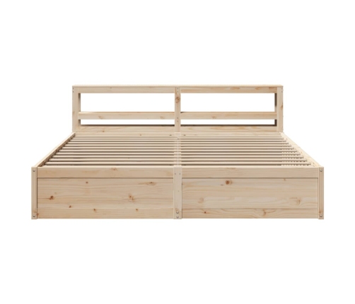 Estructura de cama con cabecero madera maciza pino 180x200 cm