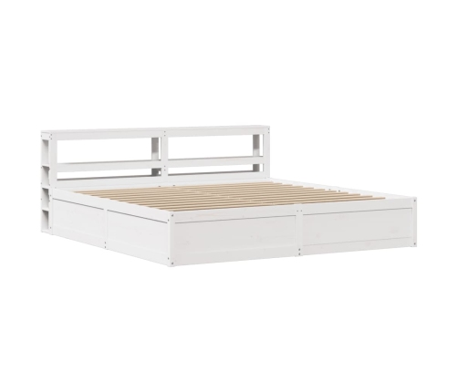 Estructura cama cabecero madera maciza pino blanco 180x200 cm