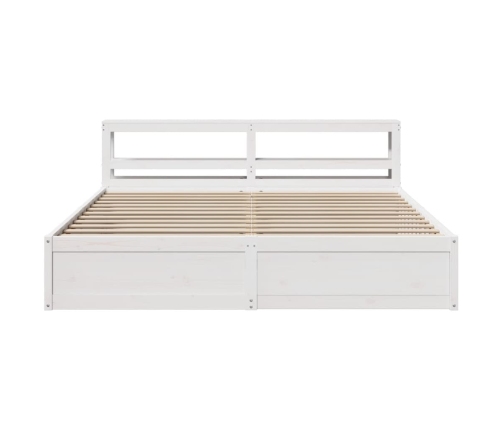 Estructura cama cabecero madera maciza pino blanco 180x200 cm