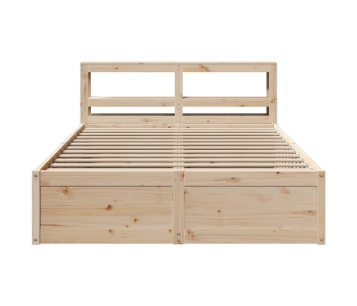 Estructura de cama con cabecero madera maciza pino 160x200 cm