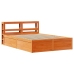 Estructura cama con cabecero madera pino marrón cera 150x200 cm