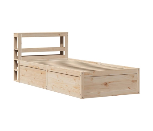 Estructura de cama con cabecero madera maciza pino 100x200 cm