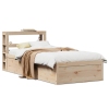 Estructura de cama con cabecero madera maciza pino 100x200 cm