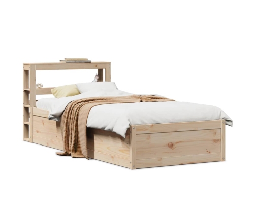 Estructura de cama con cabecero madera maciza pino 100x200 cm