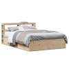 Estructura de cama con cabecero madera maciza pino 140x190 cm