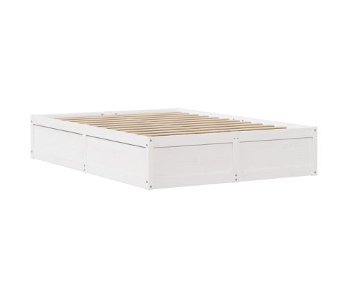 Estructura de cama con cabecero madera pino blanco 140x190 cm