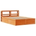 Estructura cama con cabecero madera pino marrón cera 140x190 cm