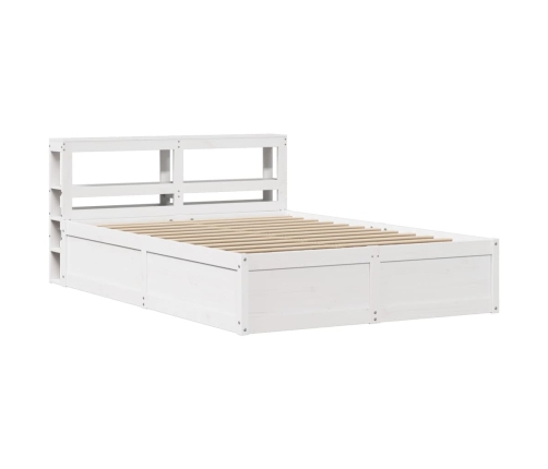 Estructura de cama con cabecero madera pino blanco 120x190 cm