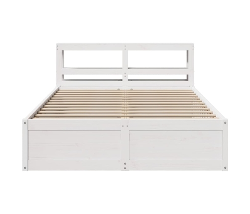 Estructura de cama con cabecero madera pino blanco 120x190 cm