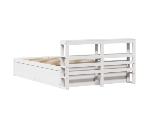 Estructura de cama con cabecero madera pino blanco 120x190 cm