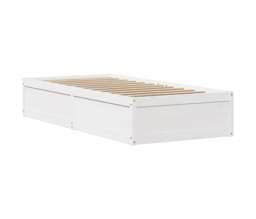 Estructura de cama con cabecero madera pino blanco 90x190 cm