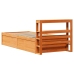 Estructura cama con cabecero madera pino marrón cera 90x190 cm