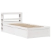 Estructura de cama con cabecero madera pino blanco 75x190 cm