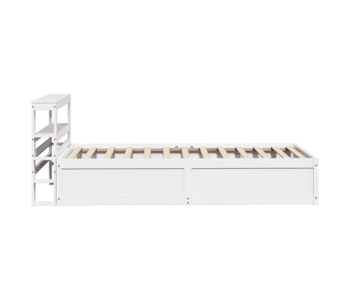 Estructura de cama con cabecero madera pino blanco 75x190 cm