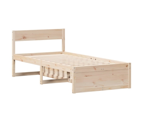 Estructura de cama sin colchón madera maciza de pino 100x200 cm