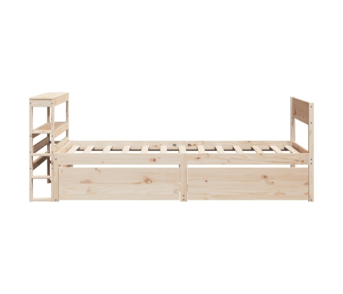 Estructura de cama sin colchón madera maciza de pino 100x200 cm