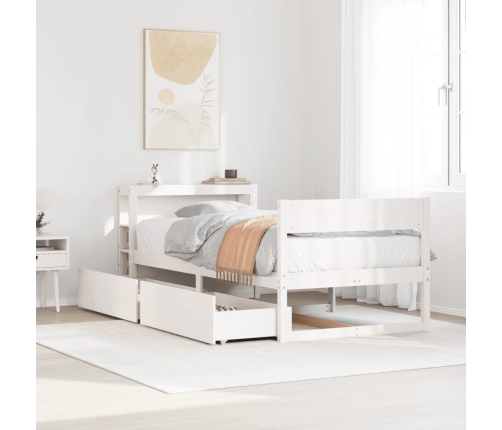 Estructura cama sin colchón madera maciza pino blanca 100x200cm
