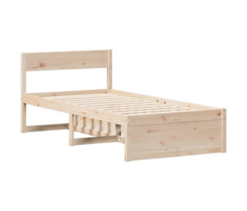 Estructura de cama sin colchón madera maciza de pino 90x200 cm