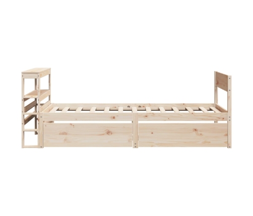 Estructura de cama sin colchón madera maciza de pino 90x200 cm