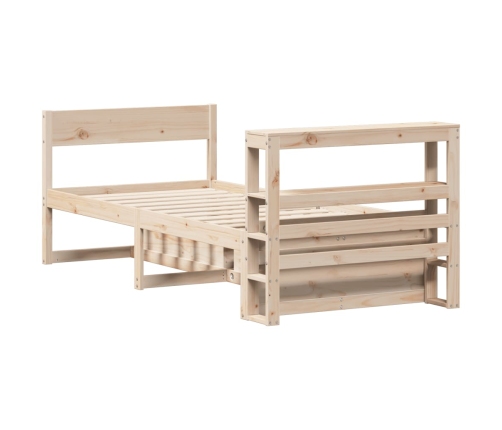 Estructura de cama sin colchón madera maciza de pino 90x200 cm