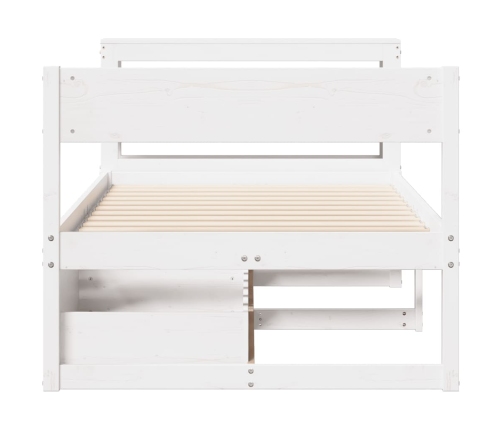 Estructura de cama sin colchón madera de pino blanca 90x200 cm